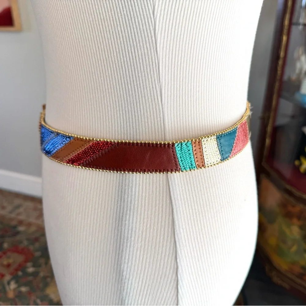 Colorful Patchwork Retro Belt